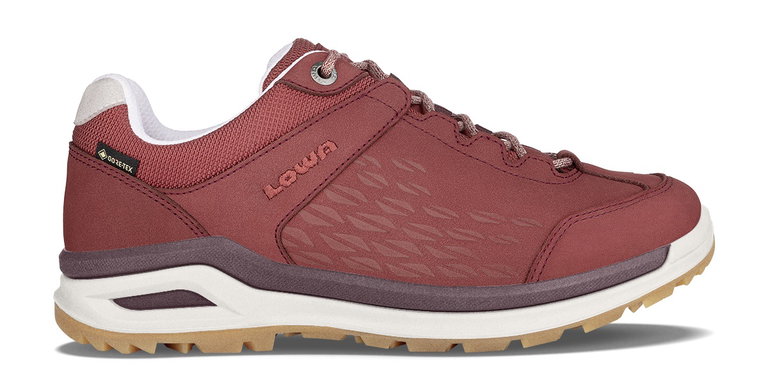 Lowa Buty turystyczne Locarno Low GTX (wszechstronne, skóra nubukowa, wodoodporne) czerwone drewno/różowe Damskie